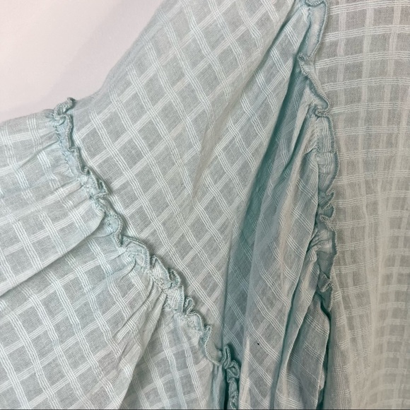 Vince Camuto Teal Flutter Sleeve Boho Top - Picture 3 of 9